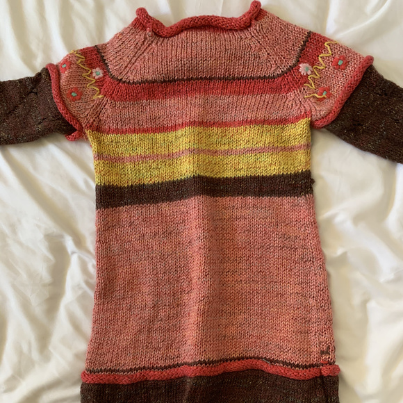 Pink and Brown Duex Par Duex Wool Dress (Size 7) - Picture 4 of 4